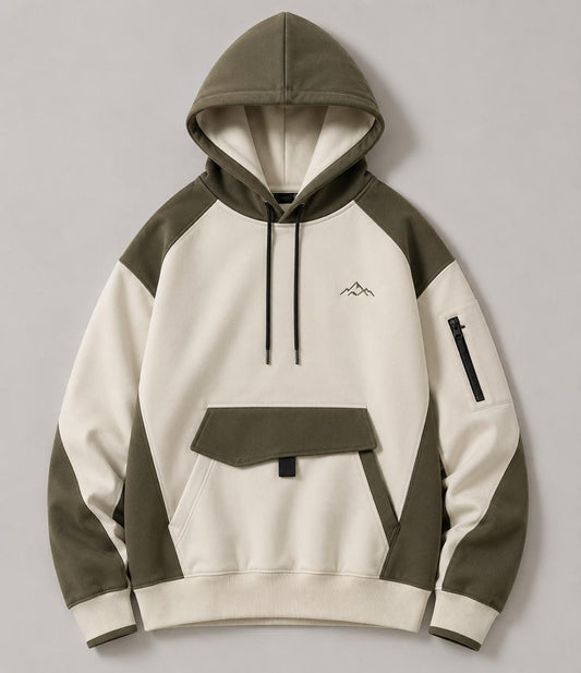 Color Block Oversized Hoodie for Men & Women | Premium Streetwear Utility Hoodie